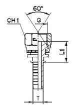 Фитинг DN 08 BSP (Г) 1/2 (45)  (штифтованная гайка) (o-ring)