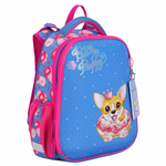 Ранец, спинка эргономичная, 2 отделения, 37*29*17 см, ERGO First, Pretty Puppy, КОКОС, 210603