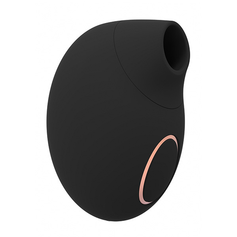 Черный вакуум-волновой клиторальный стимулятор Irresistible Seductive Black IRR001BLK