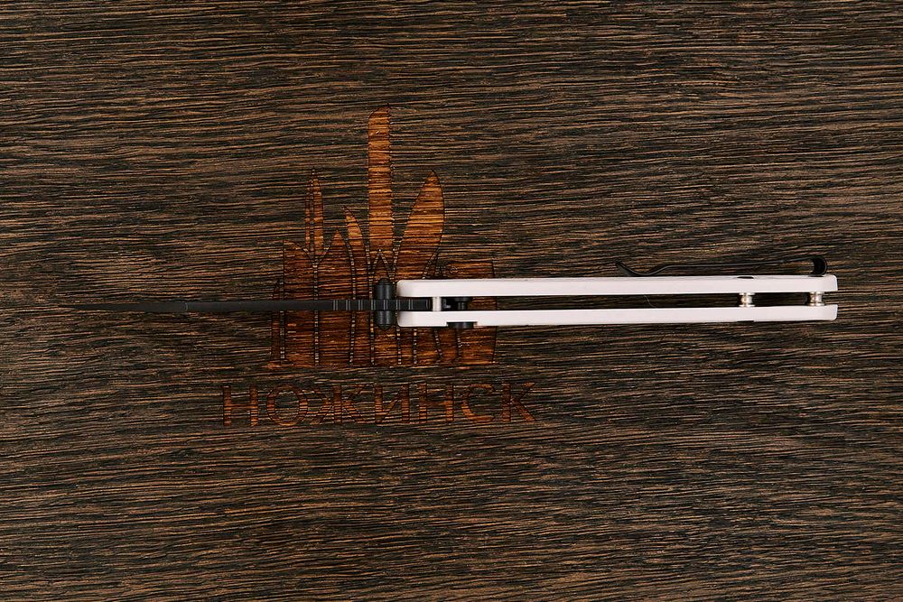 Нож складной CJRB Pyrite Light, клинок 85мм, сталь AR-RPM9, рукоять термопластик FRN белый