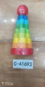 Пирамидка дер. "Цветочек" 7 колец+ основание, C-41693