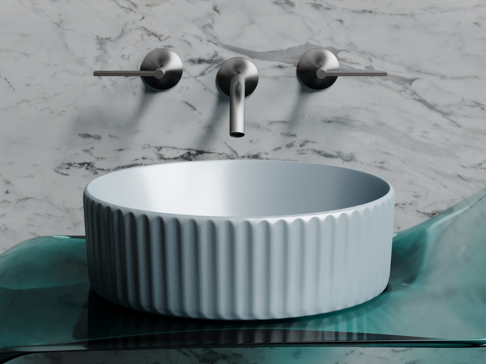 Умывальник чаша накладная круглая (цвет Серо-x