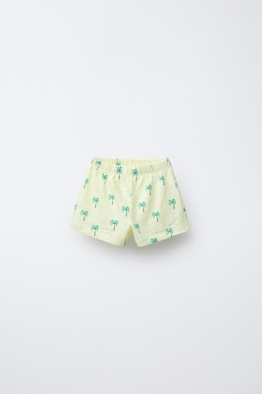 ZARA ШОРТЫ С ПРИНТОМ «ПАЛЬМЫ», СВЕТЛО-ЖЕЛТЫЙ