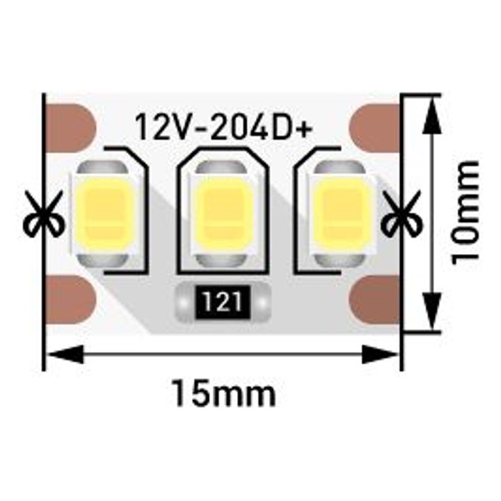 Светодиодная лента SWG 22W/m 204Led/m 2835SMD дневной белый 5M SWG2204-12-22-NW-M 009242