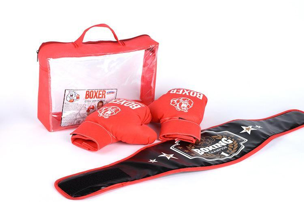 Боксерский набор пояс и перчатки (Лидер)