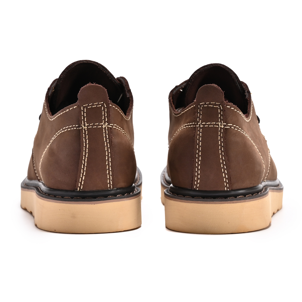 HERR TIGER Top Grain Cow Leather Work Boots Men"s Dark Brown