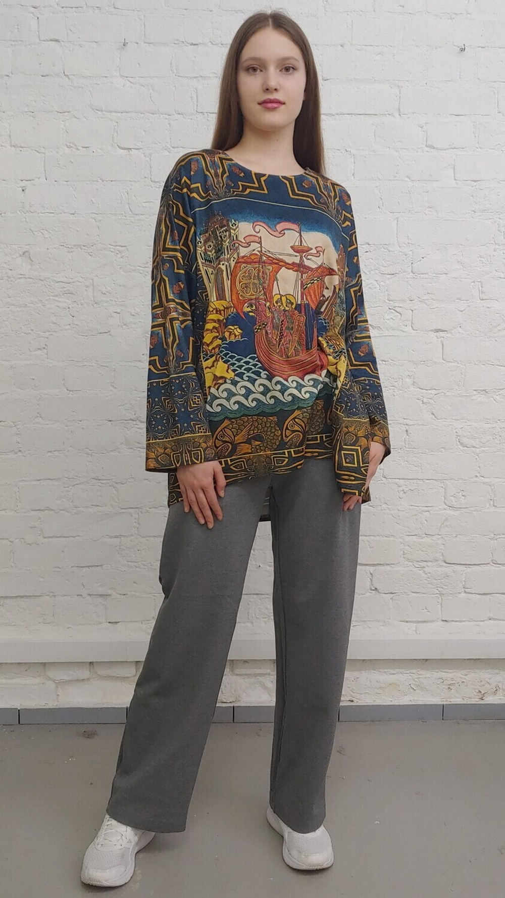 Туника "Корабль" по мотивам картины Ивана Билибина «Святые Борис и Глеб на корабле»