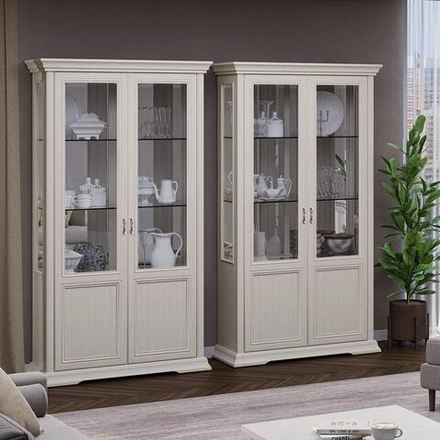 ЛОРЕНЦО Шкаф-витрина 1-дв. (Дуб Сторсанд)