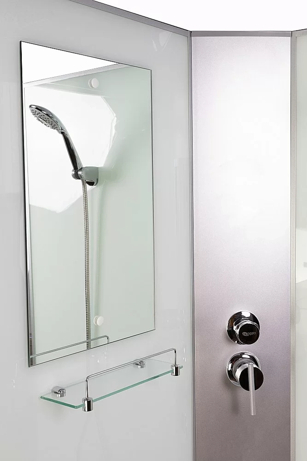 Душевая кабина Niagara Classic 330844QBK 100x80 стекло матовое/профиль серебро