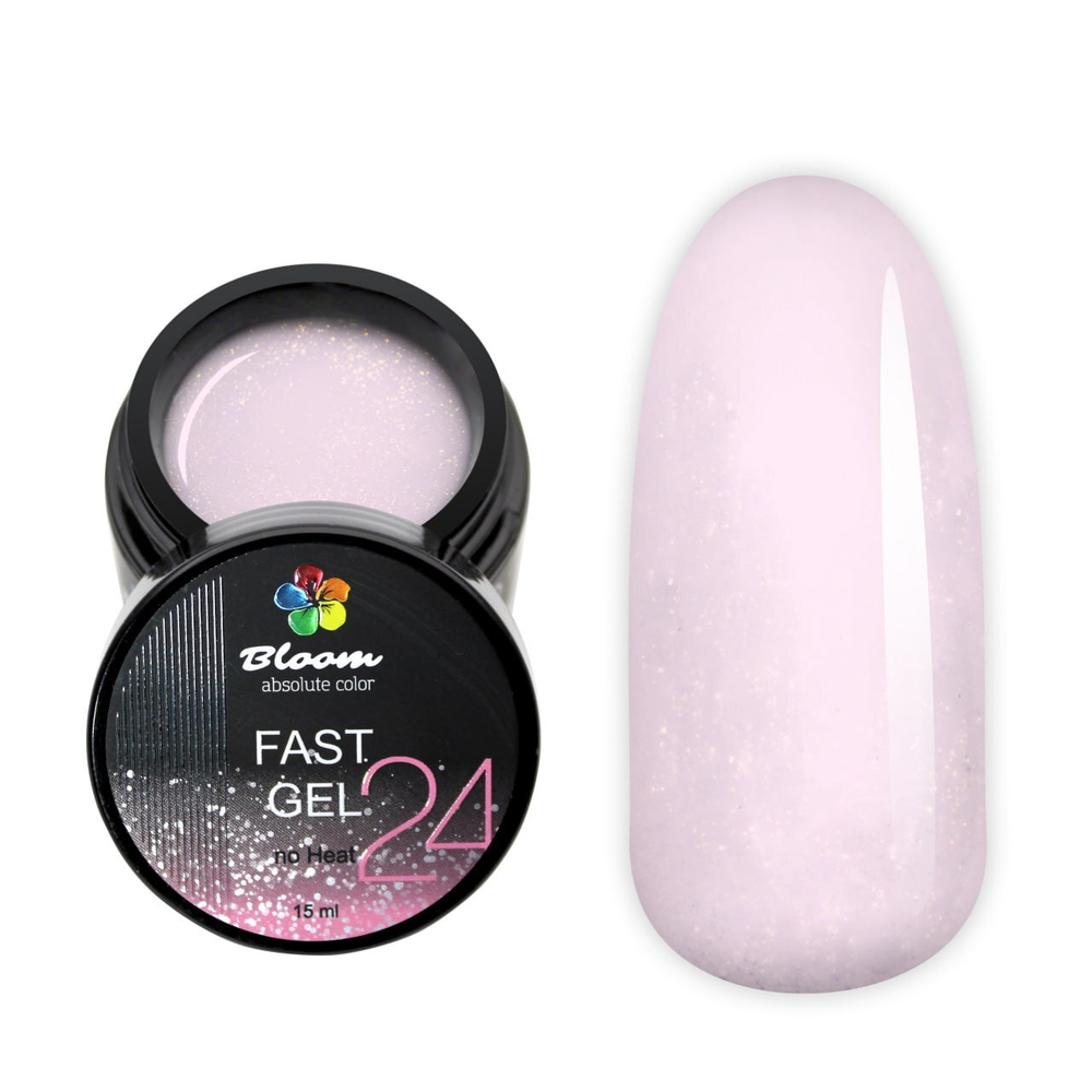 Bloom Fast Gel 24 - Гель холодный для наращивания с шиммером, 15 мл