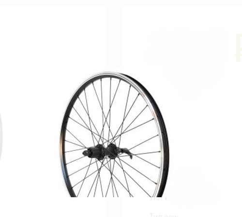 Колесо заднее 26" HOGGER  профиль алюминиевый, двойной, 36H, пистонированный, фрезерованный, индикатор износа, 559х18,4/25х19мм, A/V, анодированный, черный, втулка алюминиевая, V-br, под кассету 8-10скоростей, эксцентрик, промподшипники черная, спица