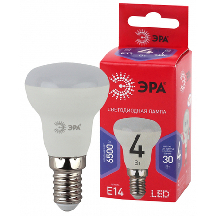 Лампочка светодиодная ЭРА RED LINE LED R39-4W-865-E14 R Е14 / Е14 4Вт рефлектор холодный дневной свет