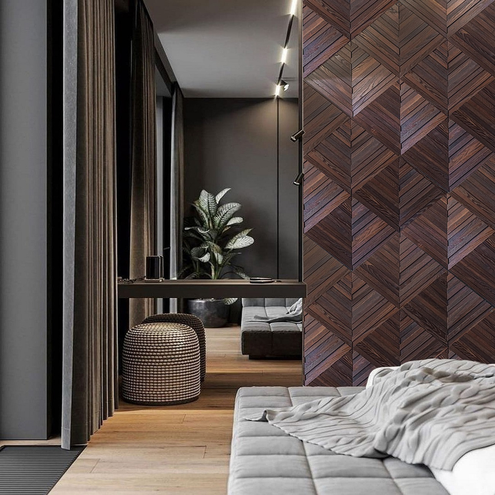 Деревянная мозаика для стен Wood Mosaic Колос