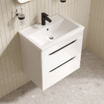 Тумба с умывальником IDDIS Ray, подвесная, 60 см, белый, RAY60W0i95K