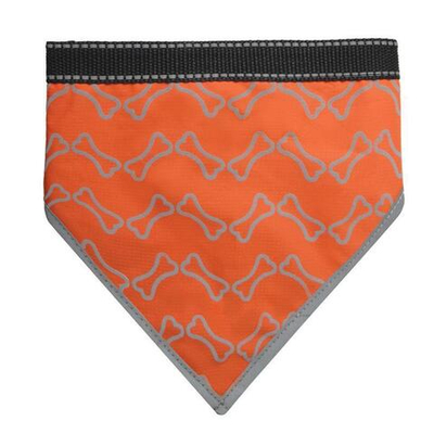Бандана для собак со светоотражающими элементами "Косточки" S, оранжевая, 250-270мм, Triol