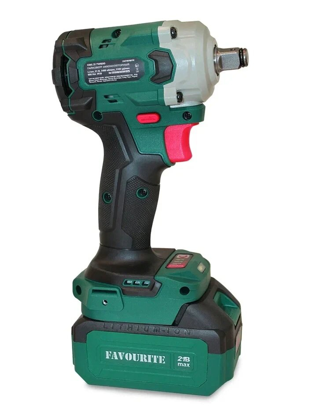 Аккумуляторный гайковёрт FAVOURITE OBS 21 TW600, 600 нм, квадрат, бесщеточный, без АКБ и з/у