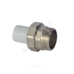 Муфта трубная PP-R комбинированная разъемная белая Дн 25х1/2" Ру25 наруж пайка/НР VALFEX 10158115