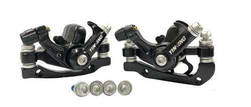 Ком-кт калиперов дискового тормоза механического с адаптерами IS F203/R180, IS F180/R160, черн.0743