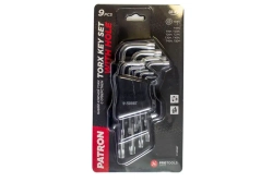 Набор ключей TORX Г-образных 9пр. (Т10Н, Т15Н, Т20Н, Т25Н,Т27Н, Т30Н, Т40Т, Т45Н,Т50Н с отверстием)в пластиковом держателе PATRON P-5098T