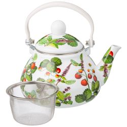 ЧАЙНИК AGNESS ЭМАЛИРОВАННЫЙ СЕРИЯ "ФРУКТОВАЯ КОРЗИНА", 1,3 Л