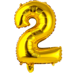 Шар фольгированный Цифра 2 35 см (Золотой)