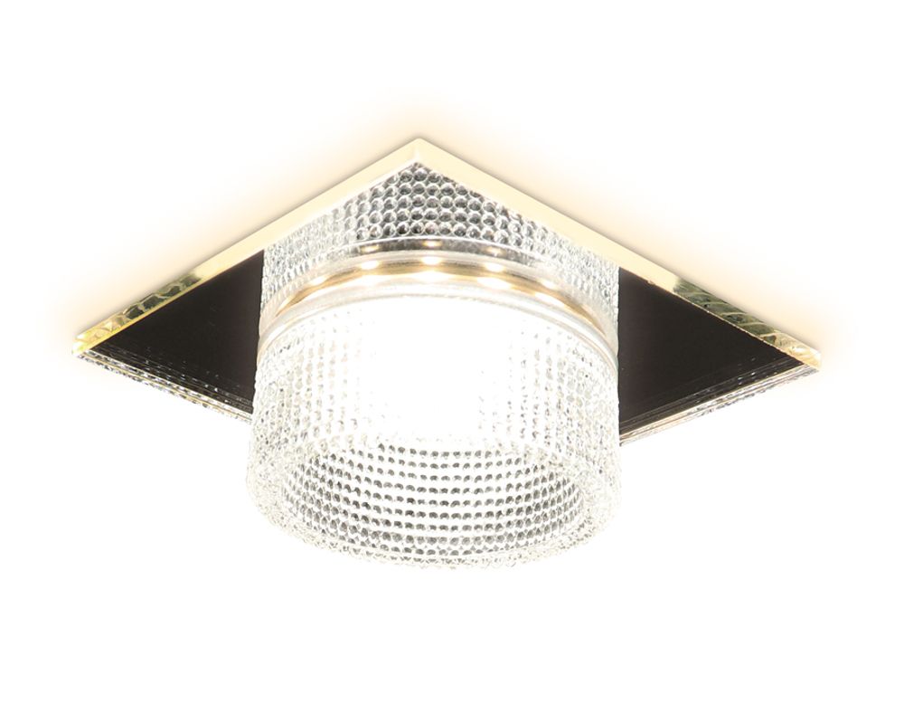 Встраиваемый точечный светильник TN355 CH/CL хром/прозрачный GU5.3+3W (LED WHITE) 95*95*45