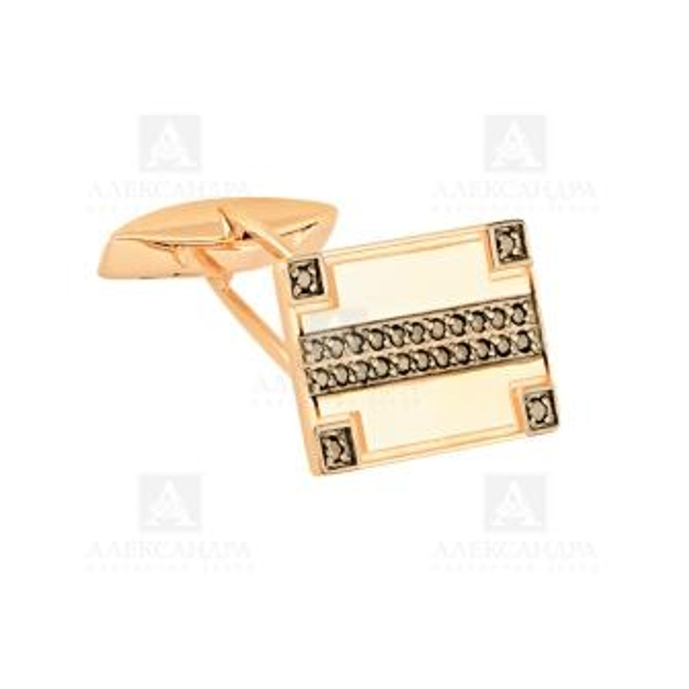 Запонки из золота с фианитами