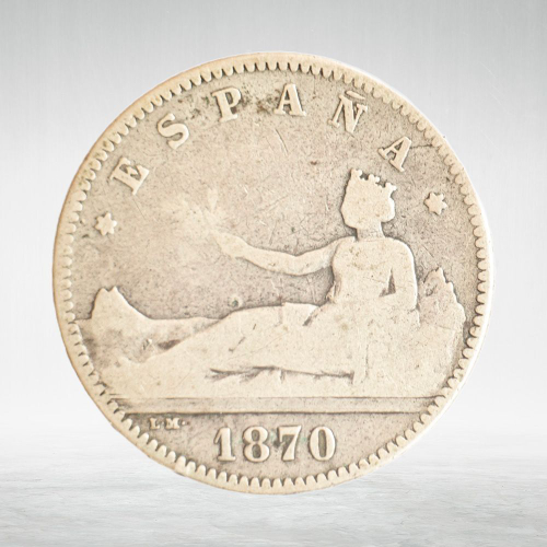 Spain, 1 Peseta 1870 – Provisional Government, F