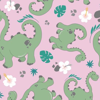 Динозавры для девочек на розовом