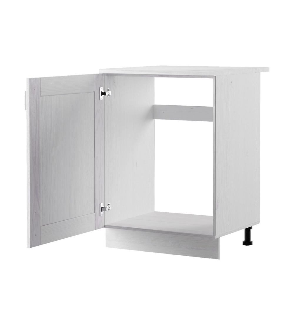 Кухонный модуль напольный, 60х60х85, Стокгольм Светлый, под мойку, со столешницей, из массива дерева, белый, Dipriz