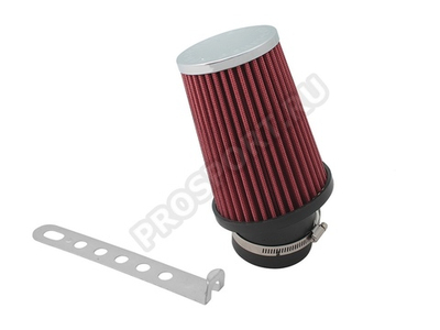 Фильтр воздушный нулевого сопротивления Компакт угловой (закрытый), красный/хром D70мм