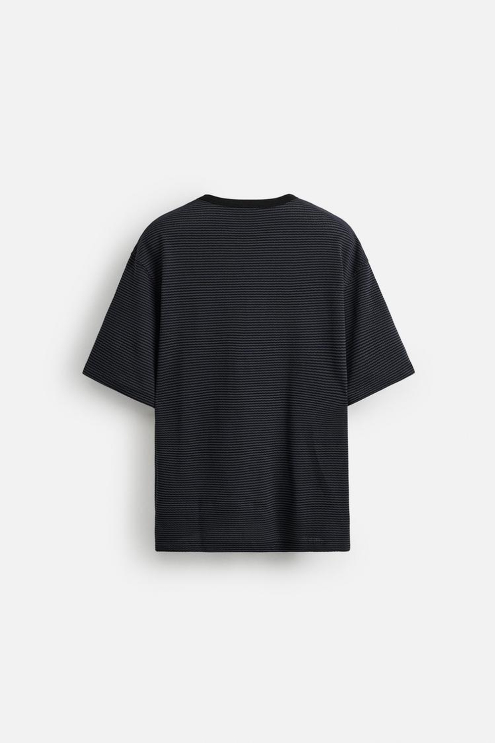 ZARA ЖАККАРДОВАЯ ФУТБОЛКА В ПОЛОСКУ, СИНИЙ/ЧЕРНЫЙ