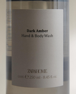 Zara Home Жидкое мыло Dark Amber 250 мл для рук и тела, парфюмированное, аромат восточный древесный