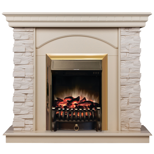 Каминокомплект Real Flame Elford WT с очагом Fobos Lux Brass