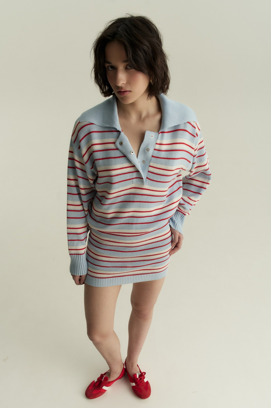 Поло укороченное в полоску 1’1’26