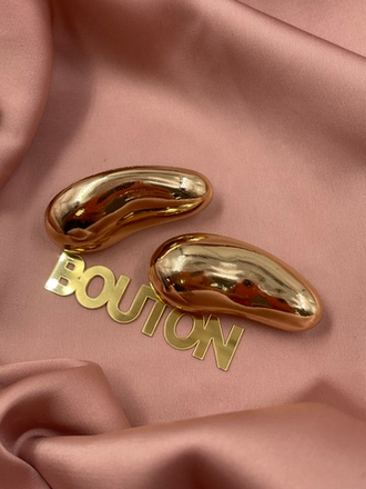 Пряжка-брошь неровной формы для купальника золотистая