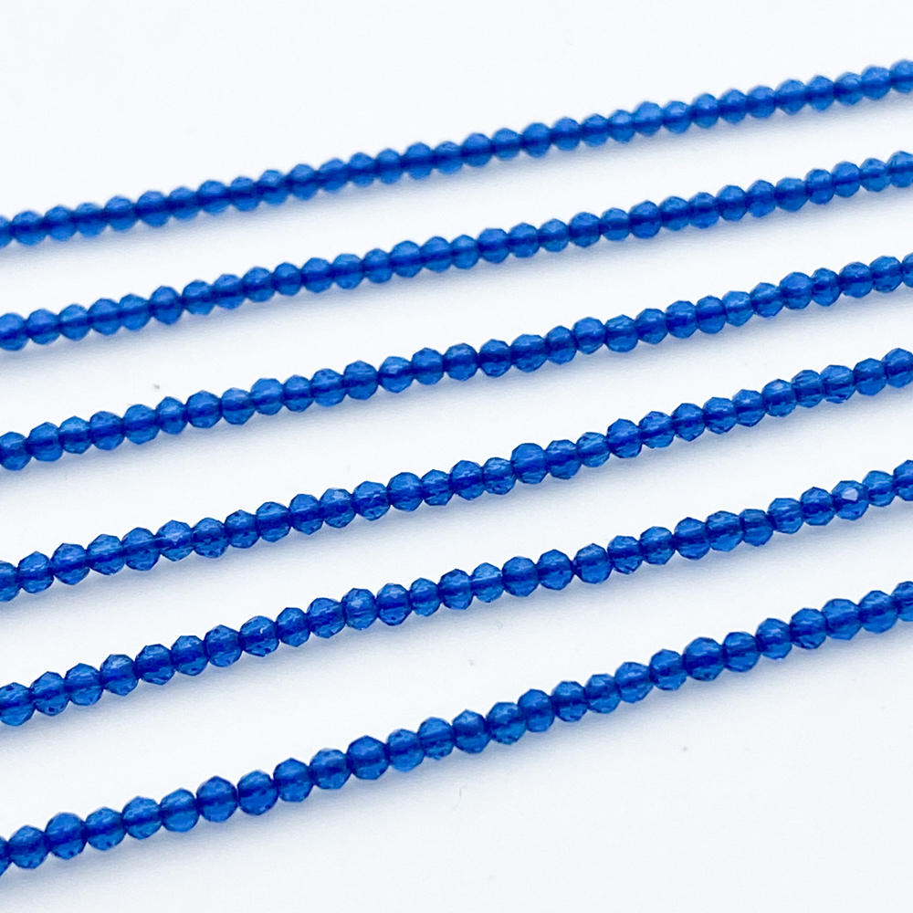 "Шпинель" (имитация из стекла), цвет синий, размер 2 мм, цена за нить около 210 шт (38 см)