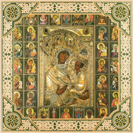 Икона БМ "Тихвинская", рама 28х28, в коробке