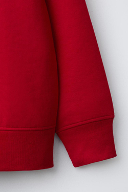 ZARA СПОРТИВНОЕ ХУДИ С КАПЮШОНОМ, КРАСНЫЙ