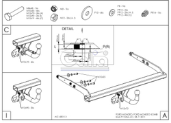 Фаркоп оцинкованный Galia F115C для Ford Mondeo седан/универсал 2007-2014(паспорт и сертификат в комплекте)(без электрики)