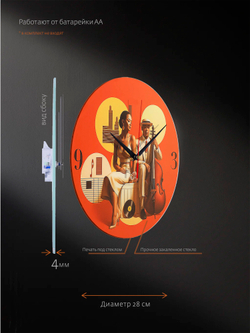 Часы настенные бесшумные из закаленного стекла