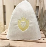 Шапка банная классическая с вышивкой «Лев»