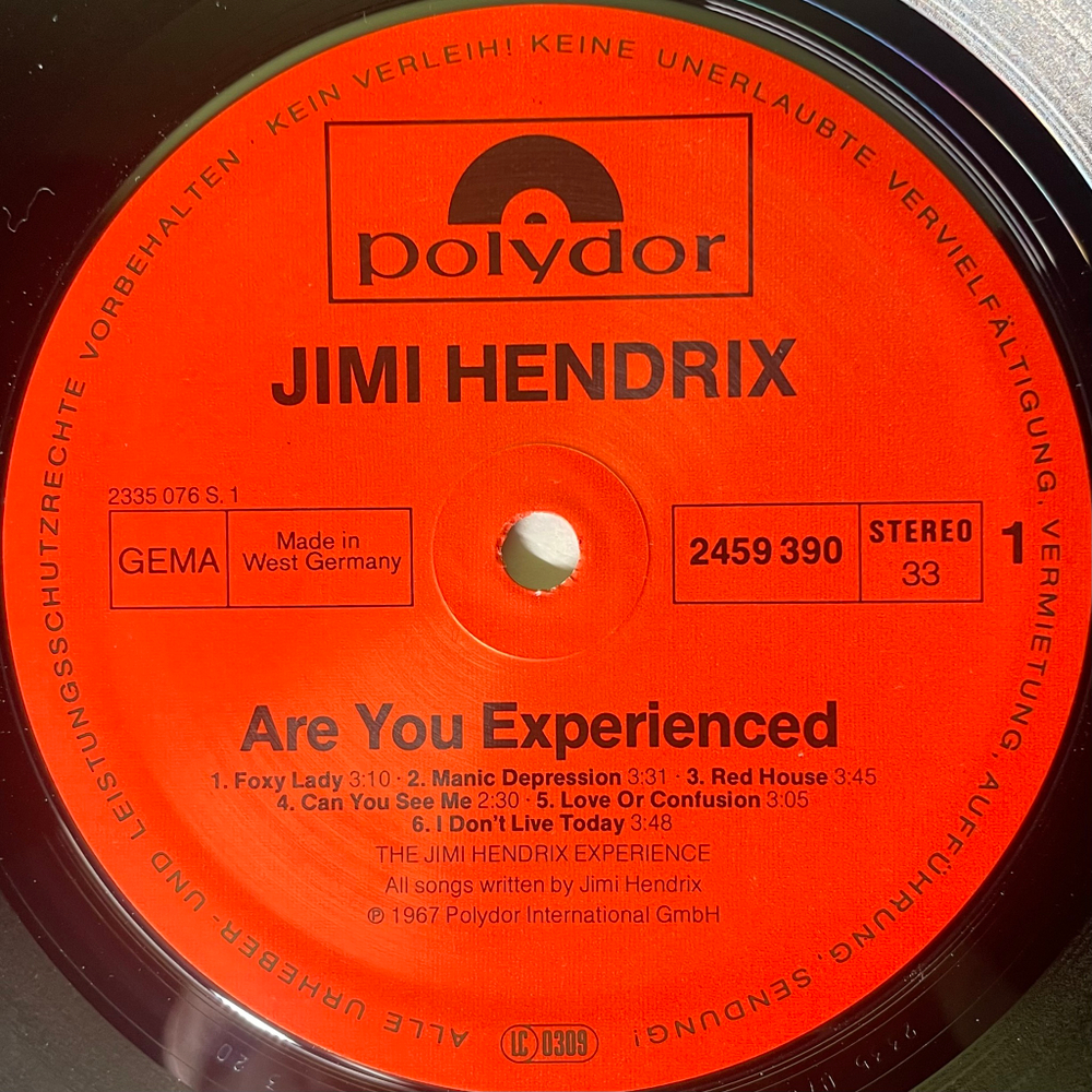 The Jimi Hendrix Experience ‎– Are You Experienced (Германия 1985г.)
