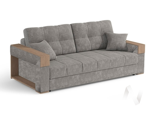 Диван прямой Женева БД НПБ (велюр Lambi 22 серый)