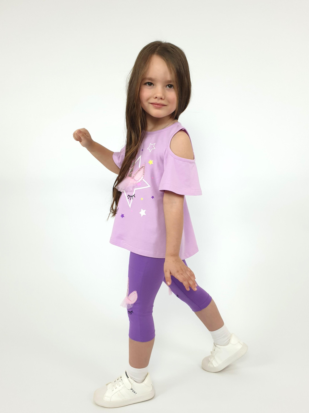 02-124-5 Комплект для девочки (футболка+ лосины)