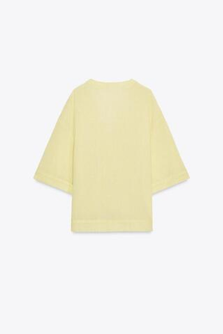 ZARA КИМОНО В ПОЛОСКУ С ЗАВЯЗКАМИ — ZW COLLECTION, ЖЕЛТЫЙ