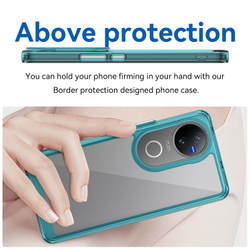 Усиленный чехол с мягкими рамками бирюзового цвета для Vivo V50, увеличенные защитные свойства