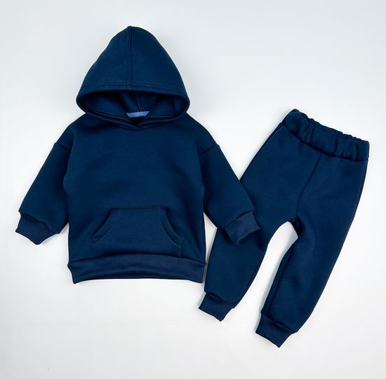 Комплект из футера с начесом, Индиго