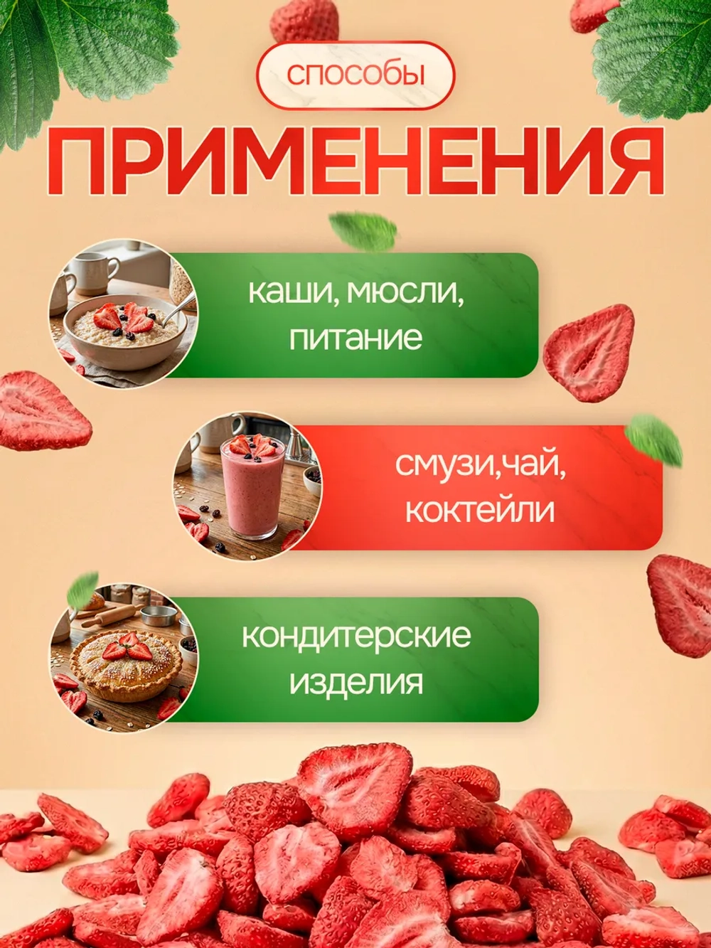 Сублимированная клубника в слайсах