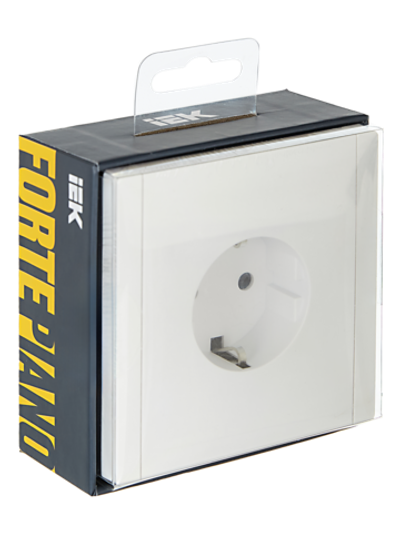 FORTE&PIANO Розетка 1-местная с заземлением с защитными шторками винтовое крепление 16А FP215 белый IEK
